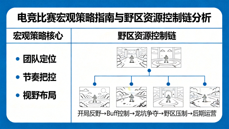 电竞比赛宏观策略指南与野区资源控制链分析示意图