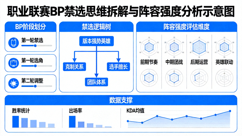 职业联赛BP禁选思维拆解与阵容强度分析示意图